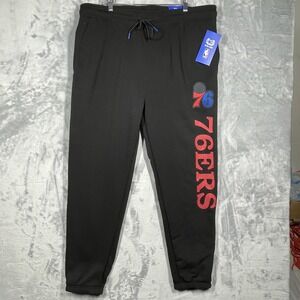Philadelphia 76ers Pants Mens 2XL Black NBA Basketball Joggers Ultra Game